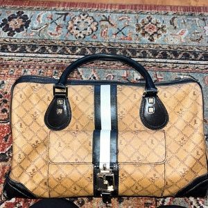 L.A.M.B. Tan and Black Travel Bag